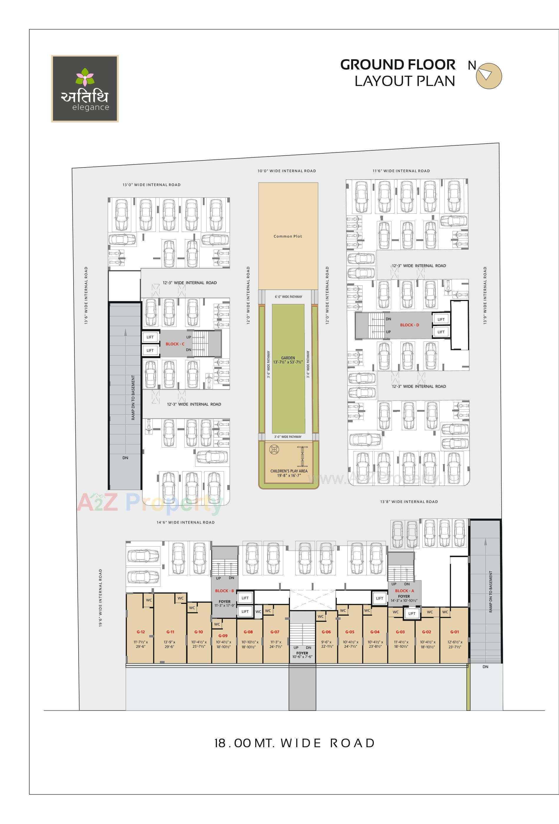 Layout of real estate project Atithi Elegance located at Narol, Ahmedabad, Gujarat