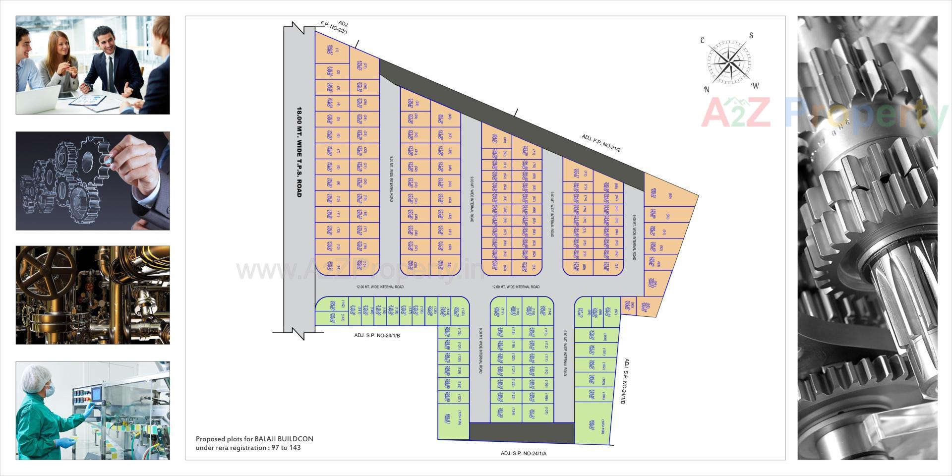Layout of real estate project Atlantic Industrial Park located at Vinzol, Ahmedabad, Gujarat