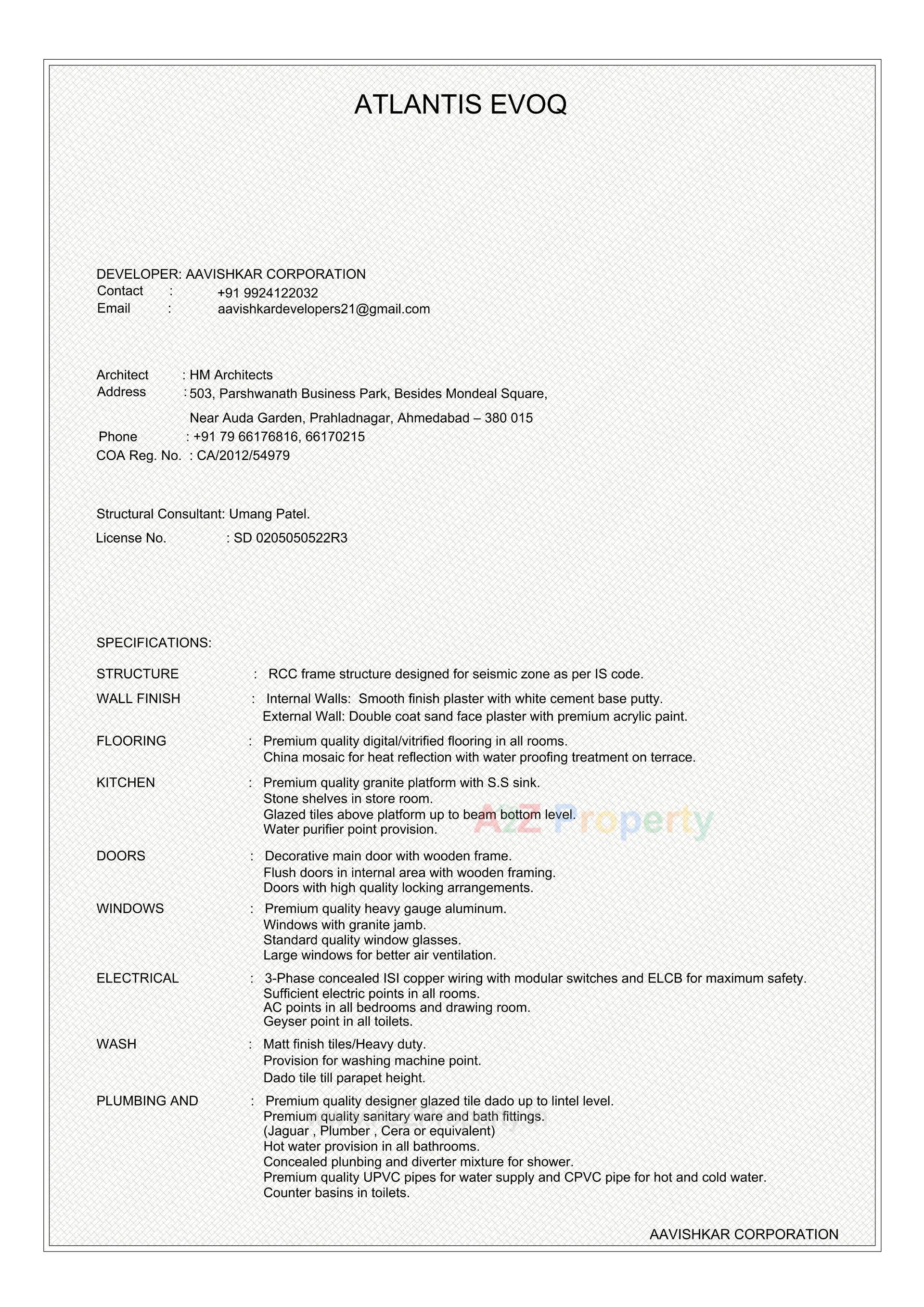  of real estate project Atlantis Evoq located at Sola, Ahmedabad, Gujarat