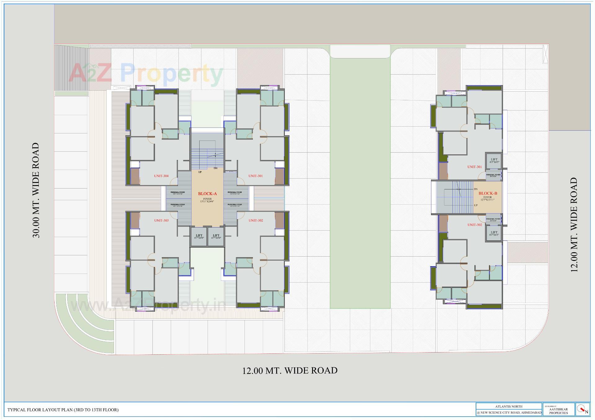 Layout of real estate project Atlantis North located at Gota, Ahmedabad, Gujarat