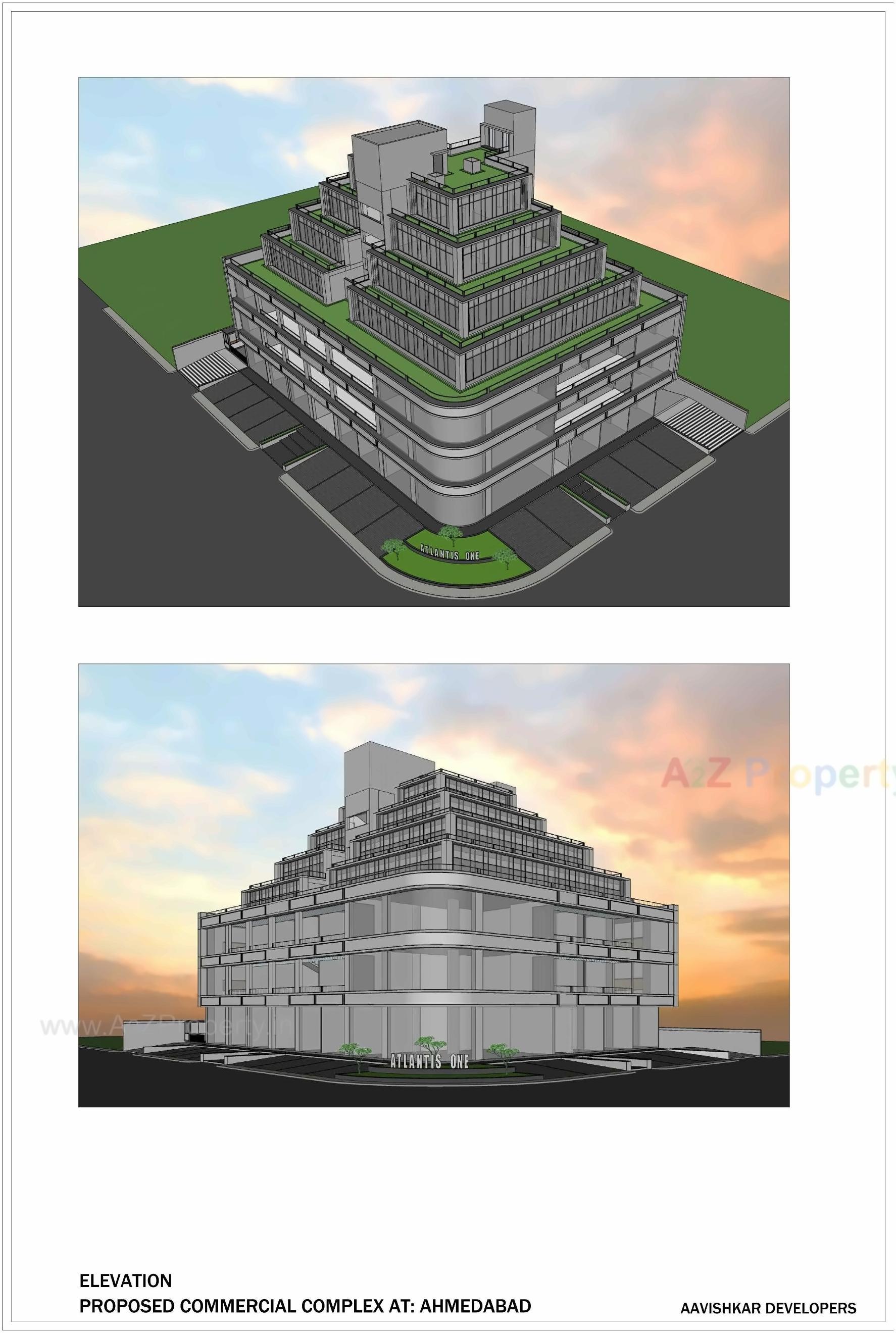 3D Elevation of real estate project Atlantis One located at Sola, Ahmedabad, Gujarat
