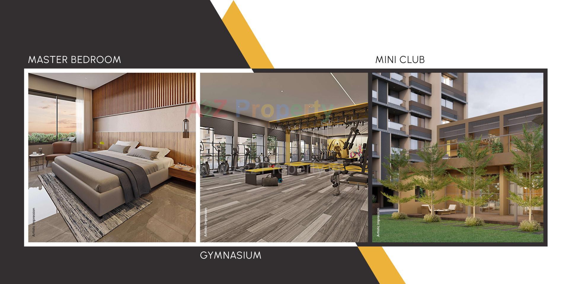 3D Elevation of real estate project Atrius located at Jagatpur, Ahmedabad, Gujarat