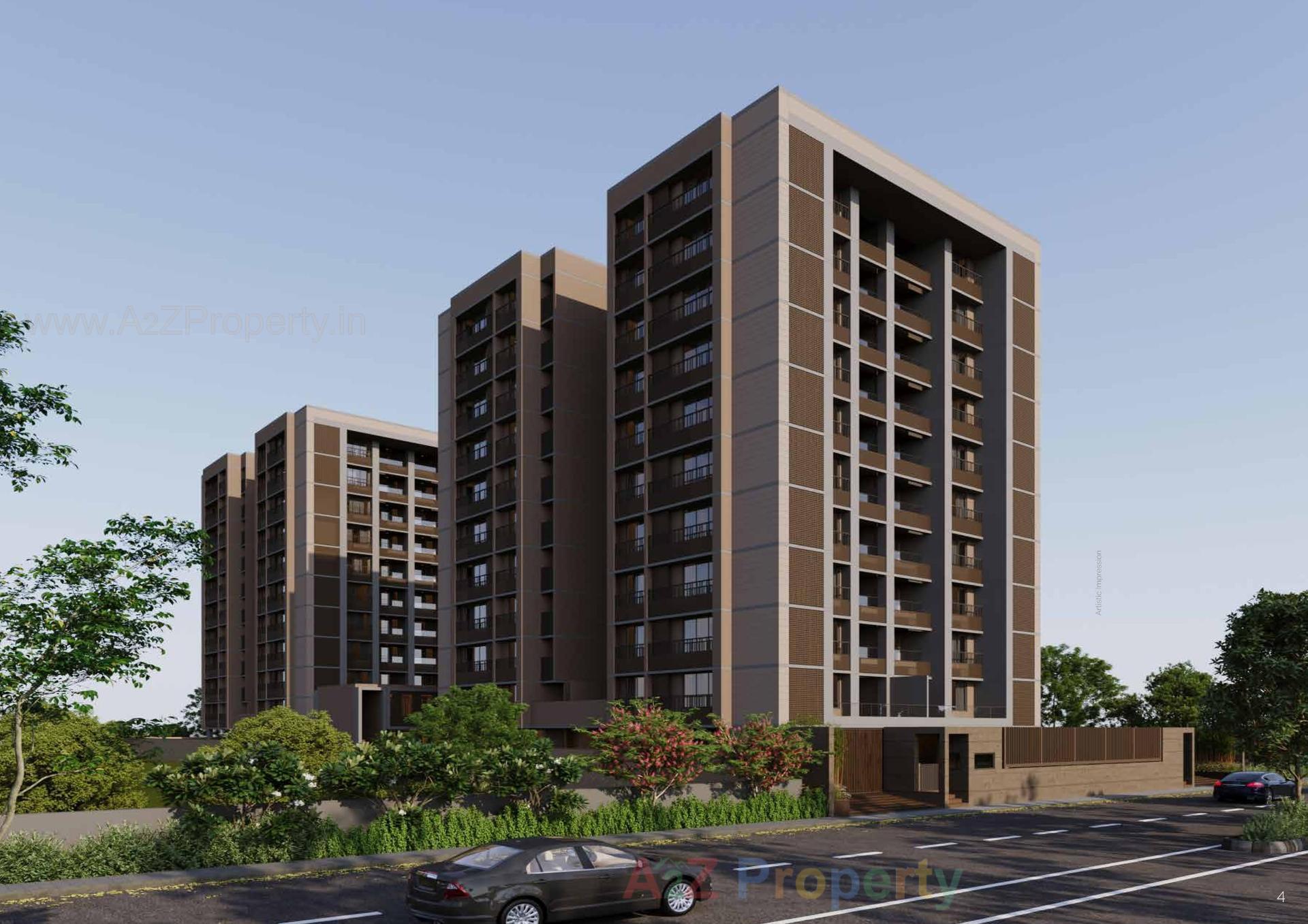 3D Elevation of real estate project Augusta located at Tragad, Ahmedabad, Gujarat