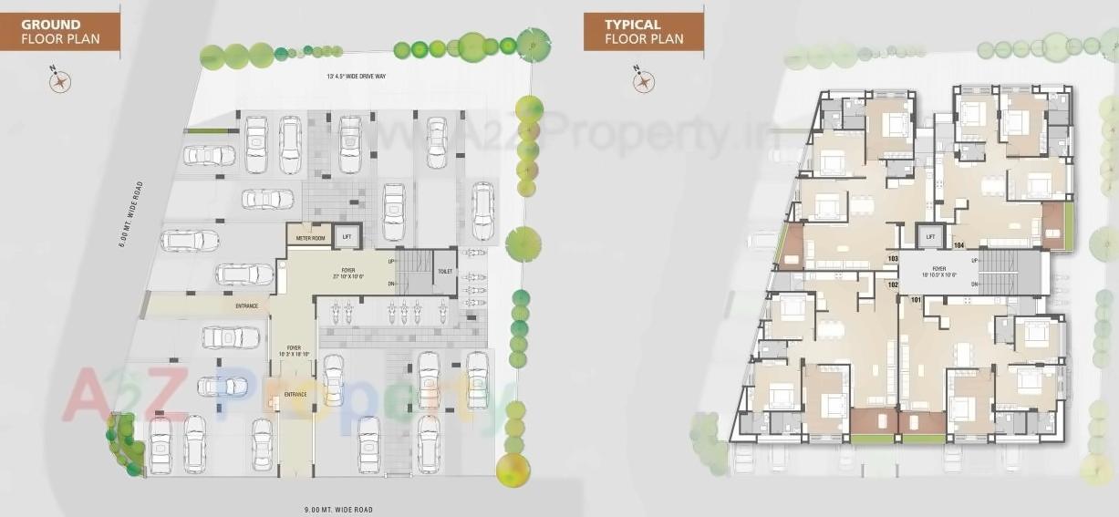 Layout of real estate project Aura Anmol located at Shaikhpur-khanpur, Ahmedabad, Gujarat