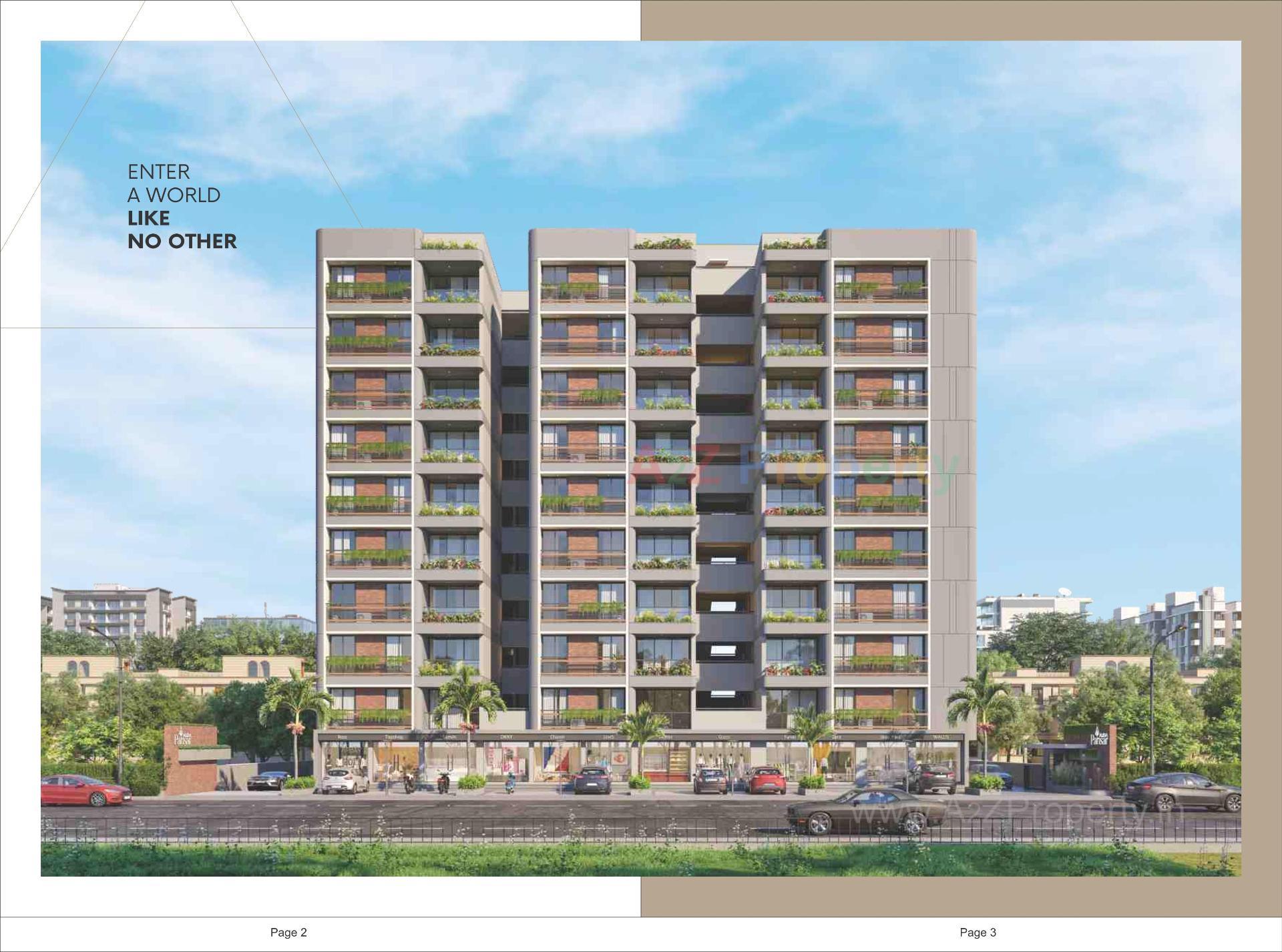 3D Elevation of real estate project Aura Parisar located at Ramol, Ahmedabad, Gujarat