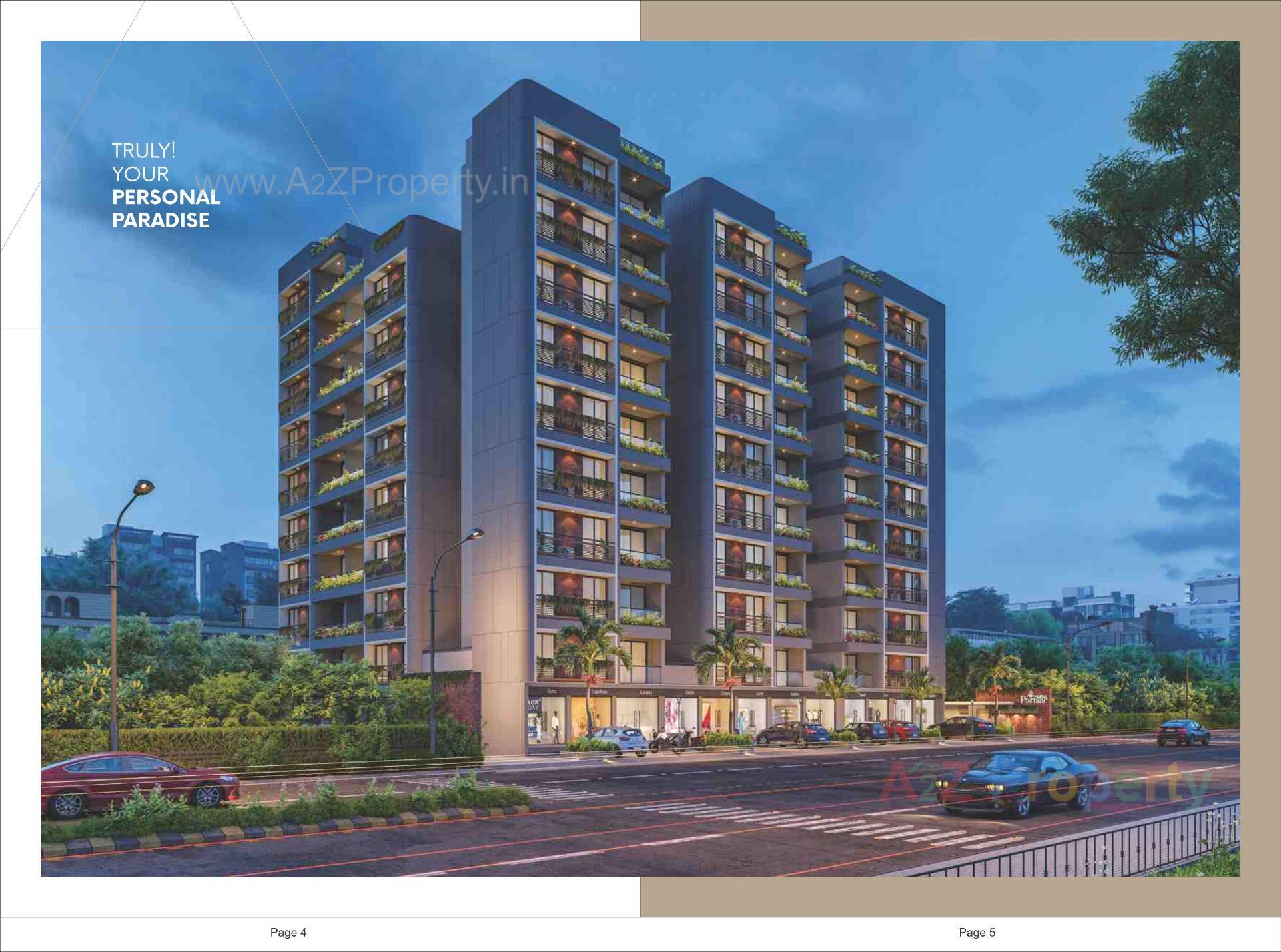 3D Elevation of real estate project Aura Parisar located at Ramol, Ahmedabad, Gujarat
