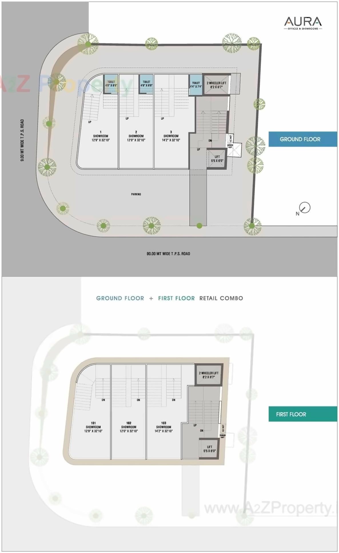 Layout of real estate project Aura located at Motera, Ahmedabad, Gujarat