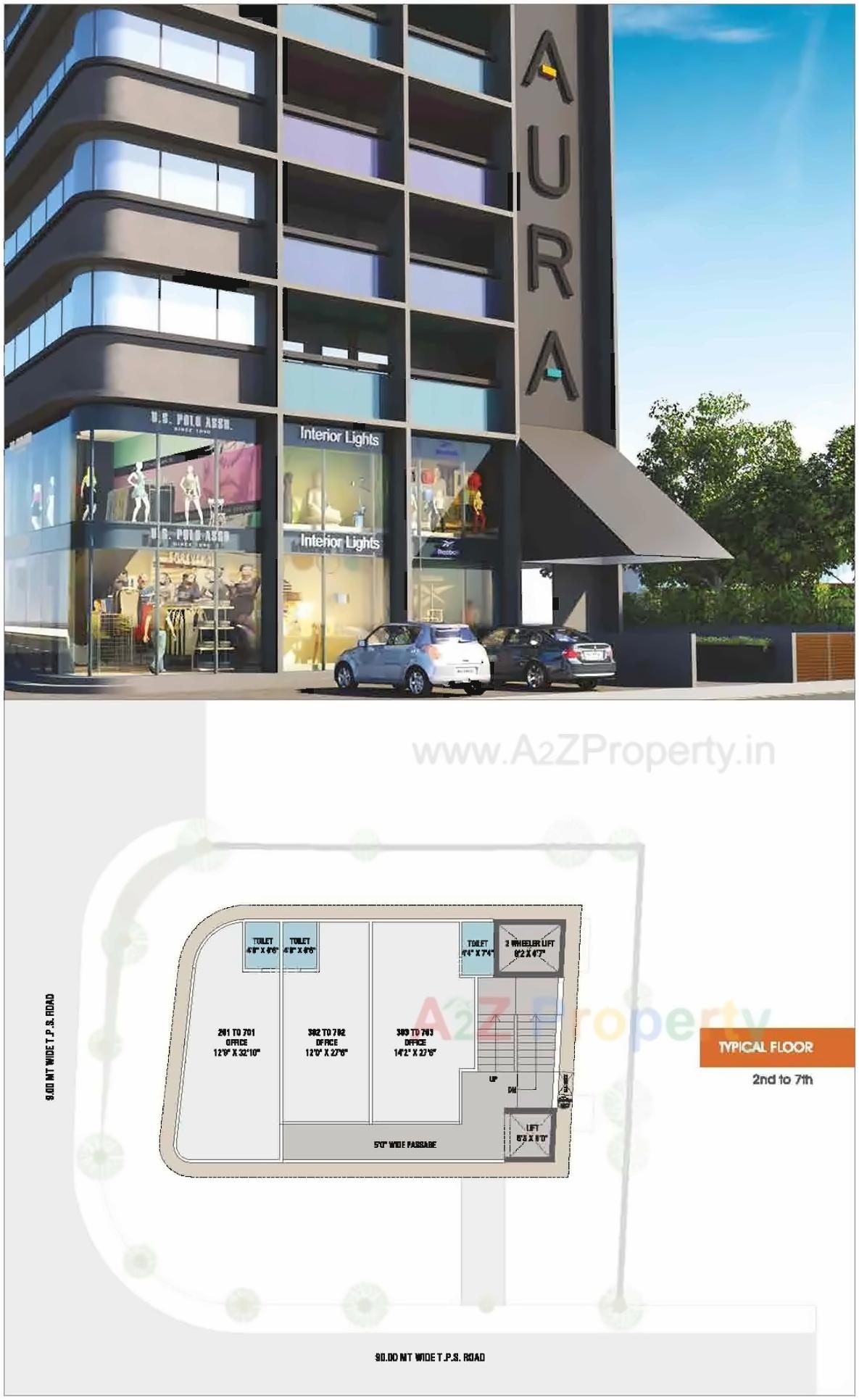 Layout of real estate project Aura located at Motera, Ahmedabad, Gujarat