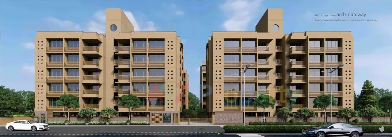 3D Elevation of real estate project Avadh Dreamland located at Sola, Ahmedabad, Gujarat