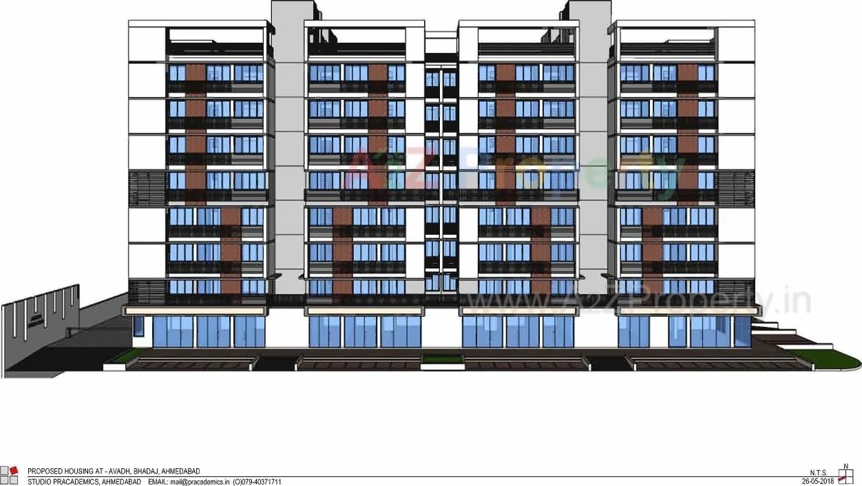 3D Elevation of real estate project Avadh Highland located at Bhadaj, Ahmedabad, Gujarat