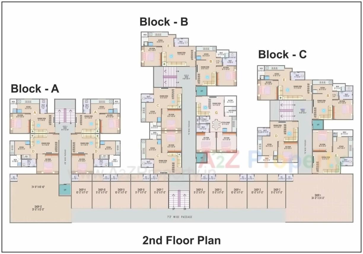 Layout of real estate project Avadh Residency located at Nikol, Ahmedabad, Gujarat