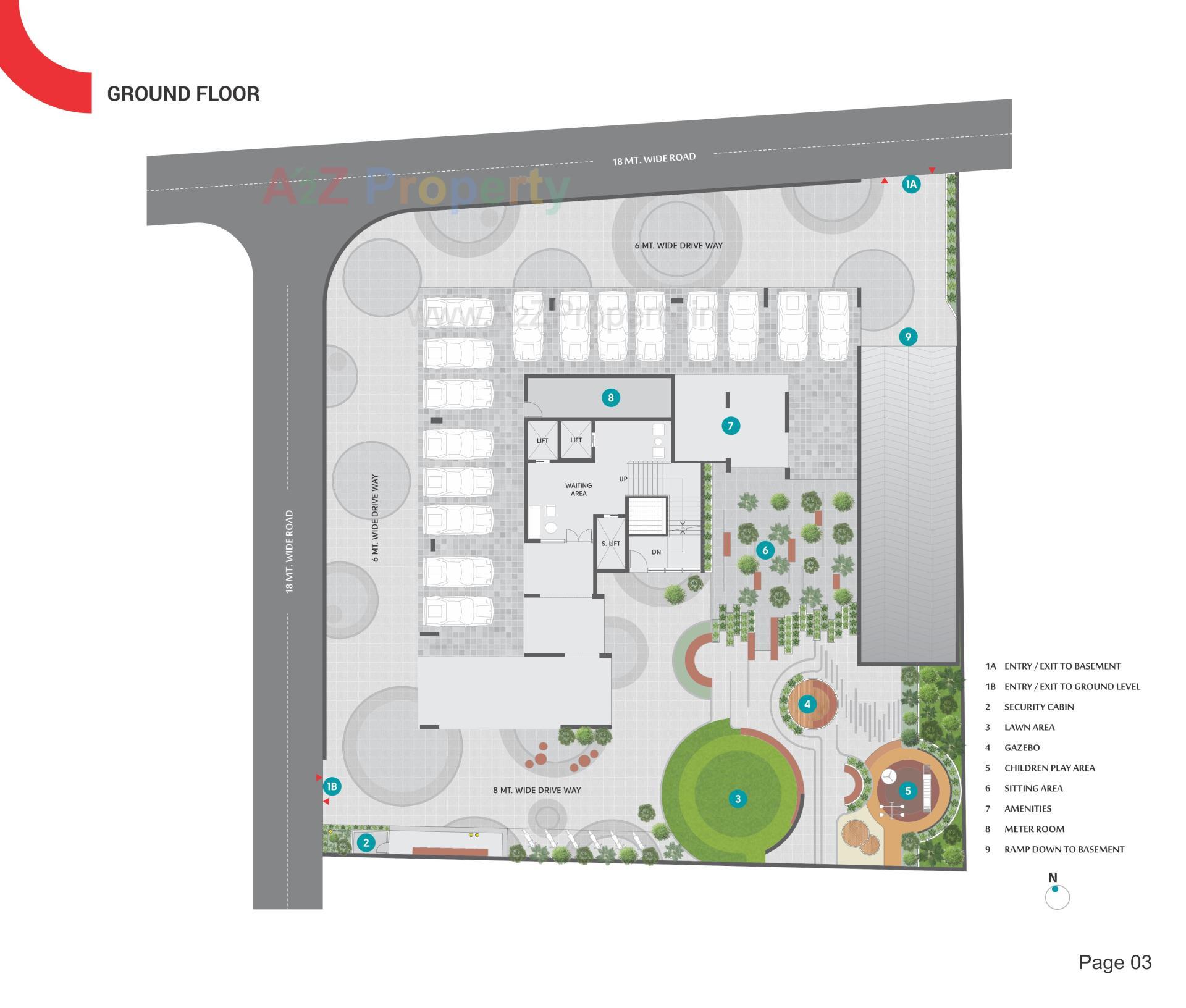 Layout of real estate project Avani Amrut located at Jodhpur, Ahmedabad, Gujarat