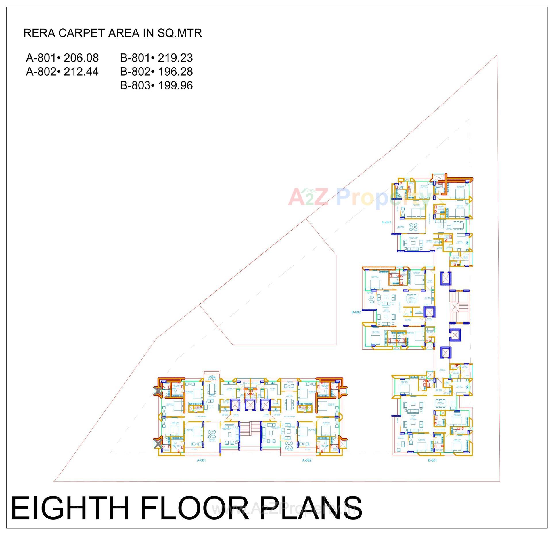 Layout of real estate project Avant located at Bodakdev, Ahmedabad, Gujarat
