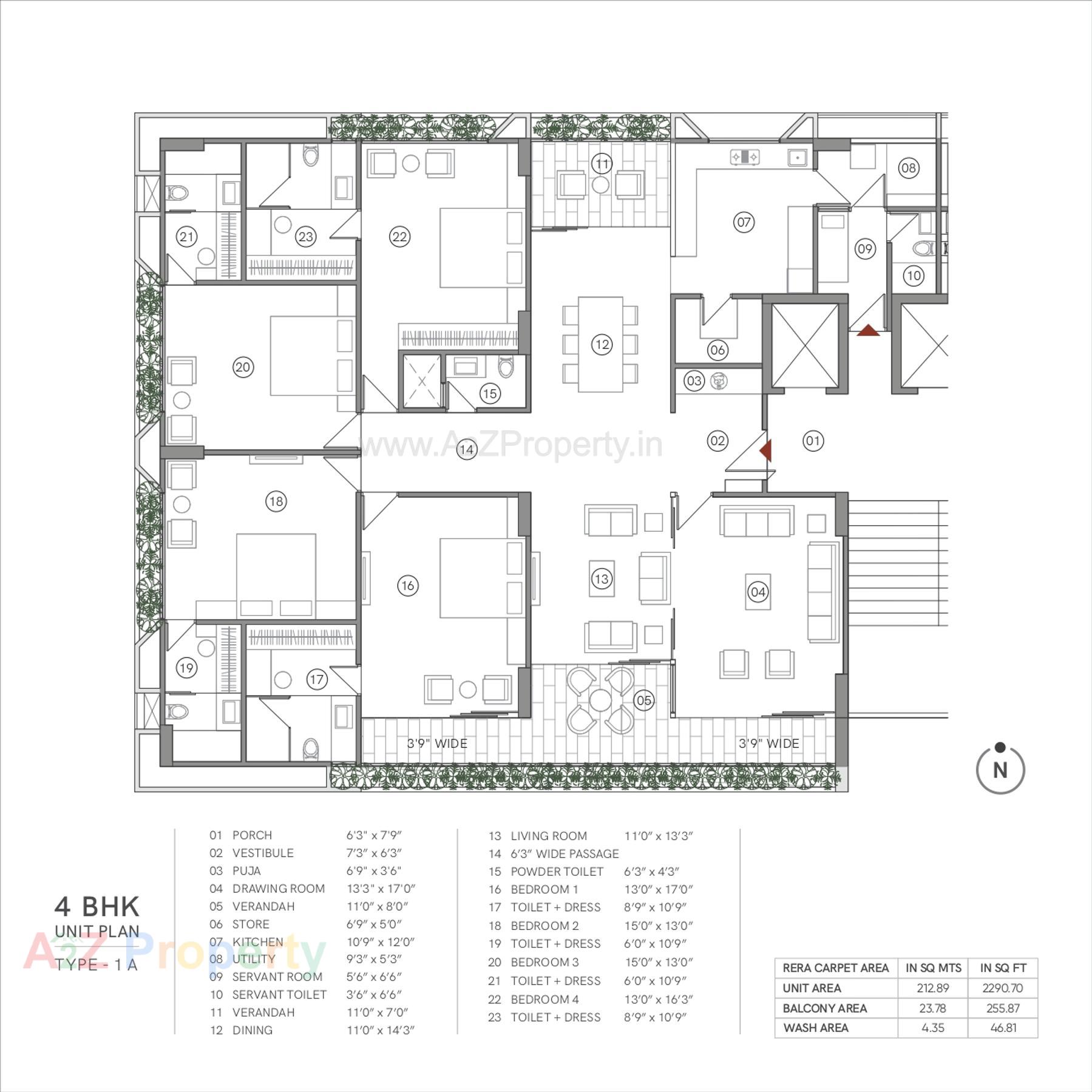 Layout of real estate project Avant located at Bodakdev, Ahmedabad, Gujarat