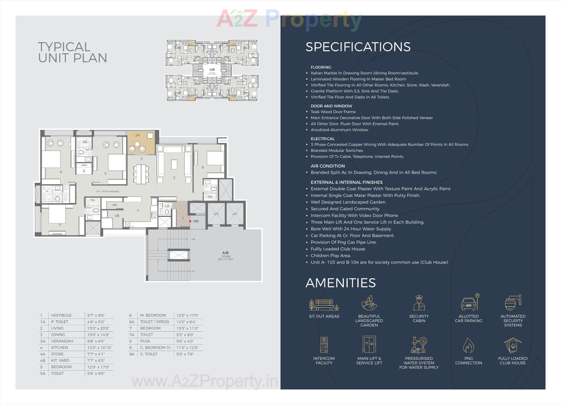 Layout of real estate project Ayaan located at Bodakdev, Ahmedabad, Gujarat