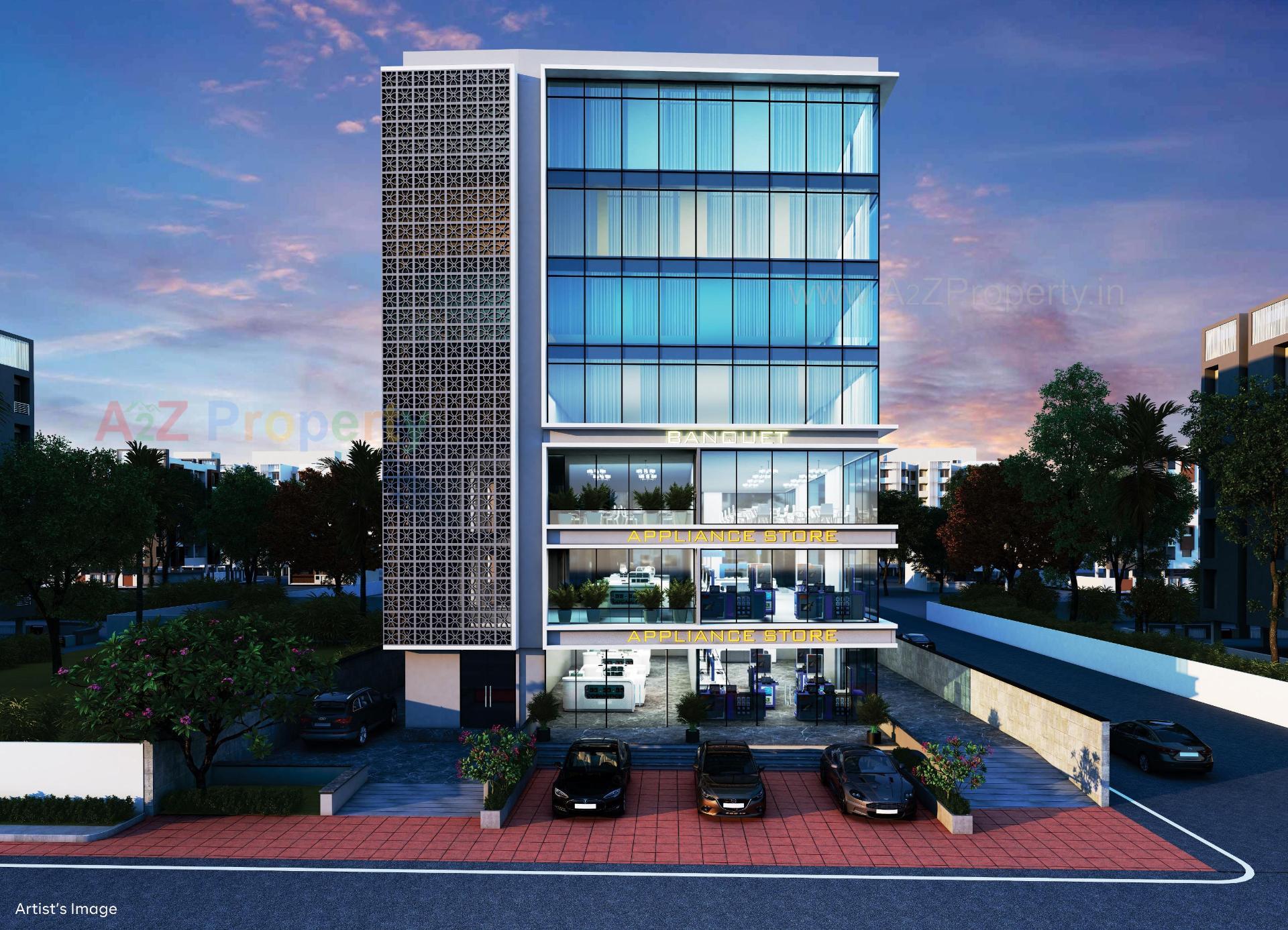 3D Elevation of real estate project Ayushyaman Icon located at Paldi, Ahmedabad, Gujarat