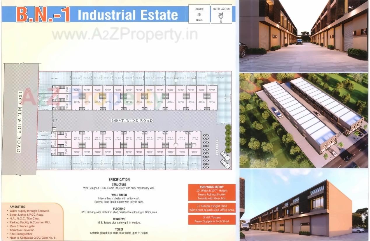 Layout of real estate project B N  Industrial Estate located at Nikol, Ahmedabad, Gujarat