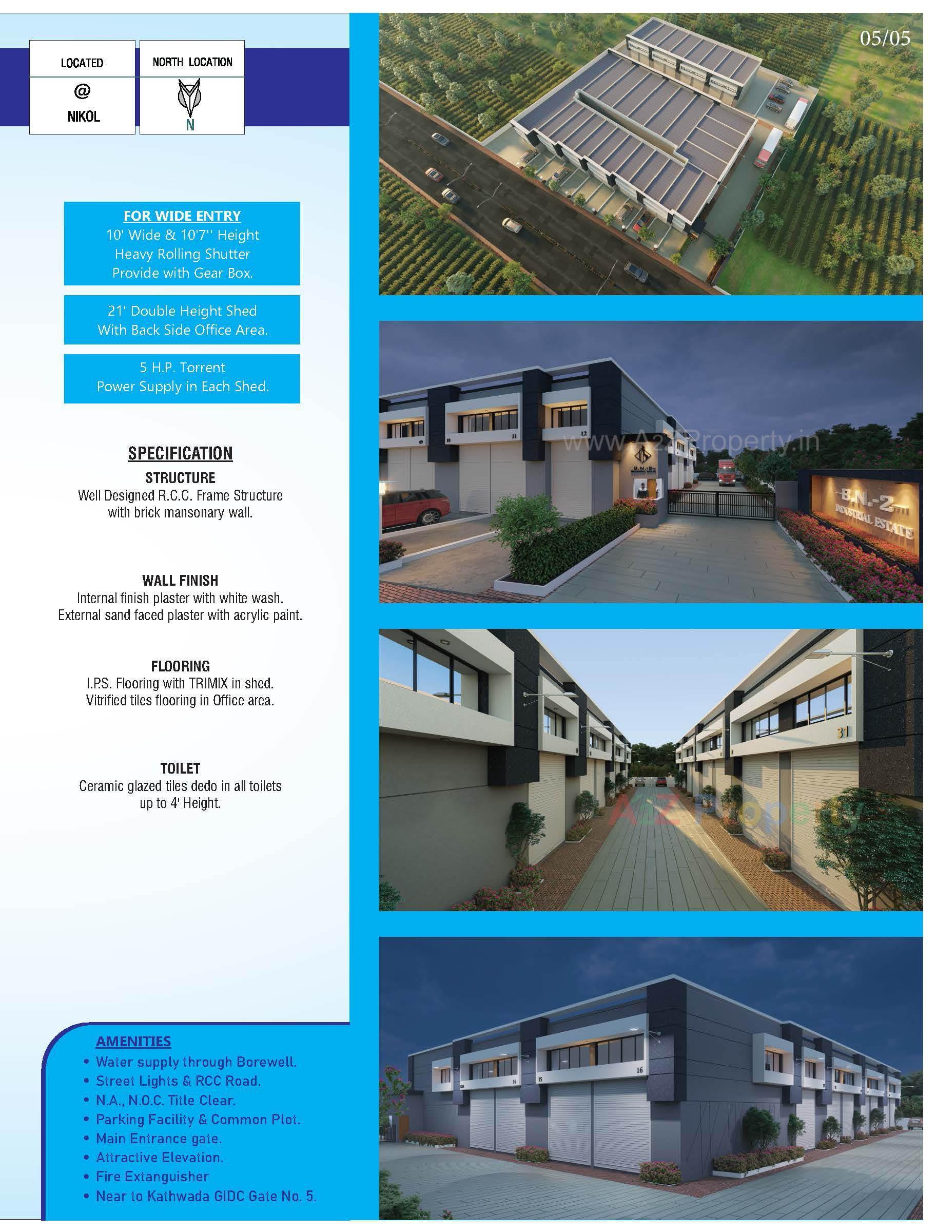 3D Elevation of real estate project B N   Industrial Estate located at Nikol, Ahmedabad, Gujarat