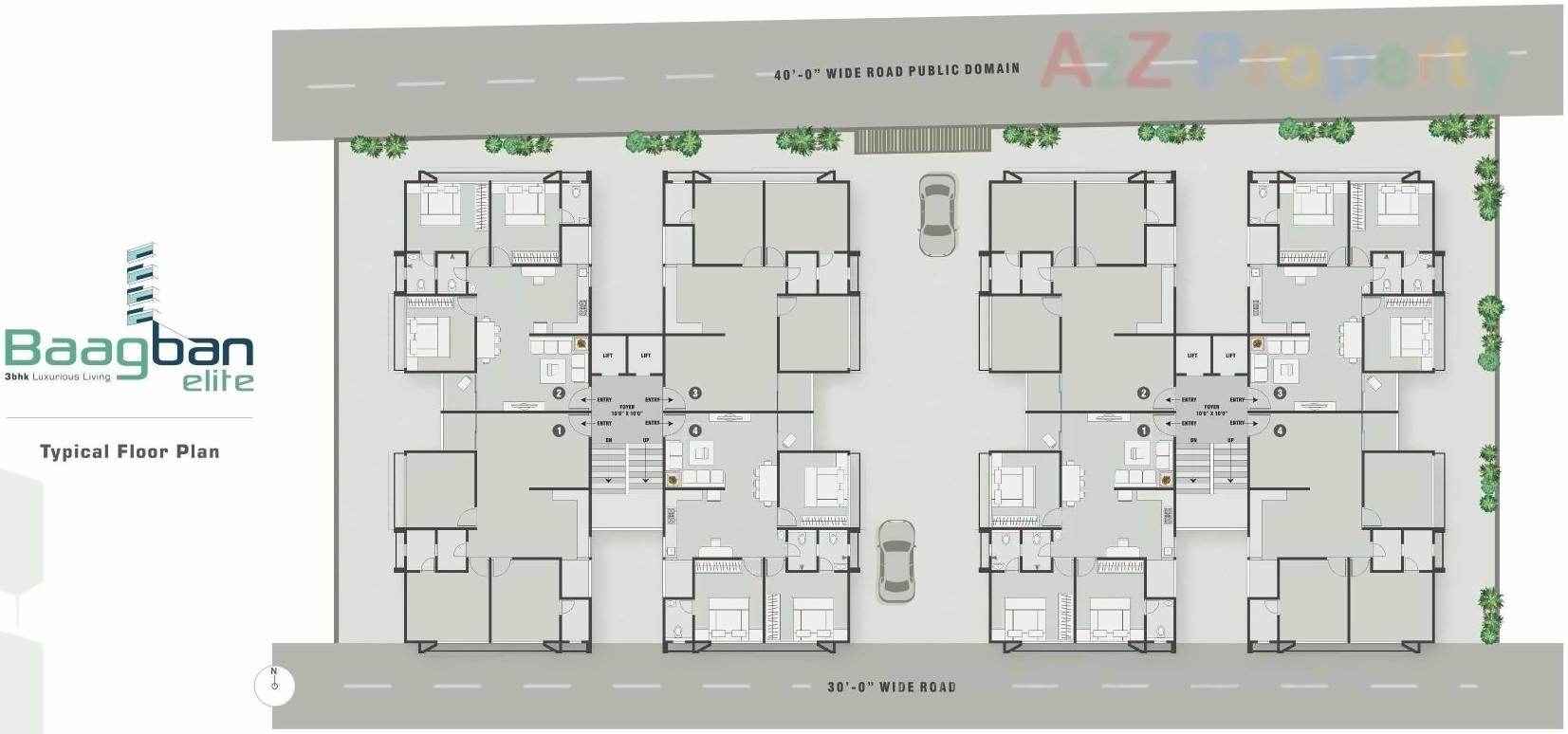 Layout of real estate project Baagban Elite (block H+i J+k) located at Rakhial, Ahmedabad, Gujarat