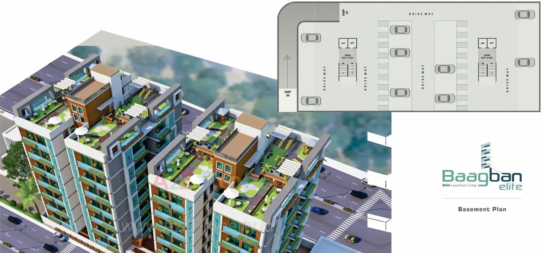 Layout of real estate project Baagban Elite (block H+i J+k) located at Rakhial, Ahmedabad, Gujarat