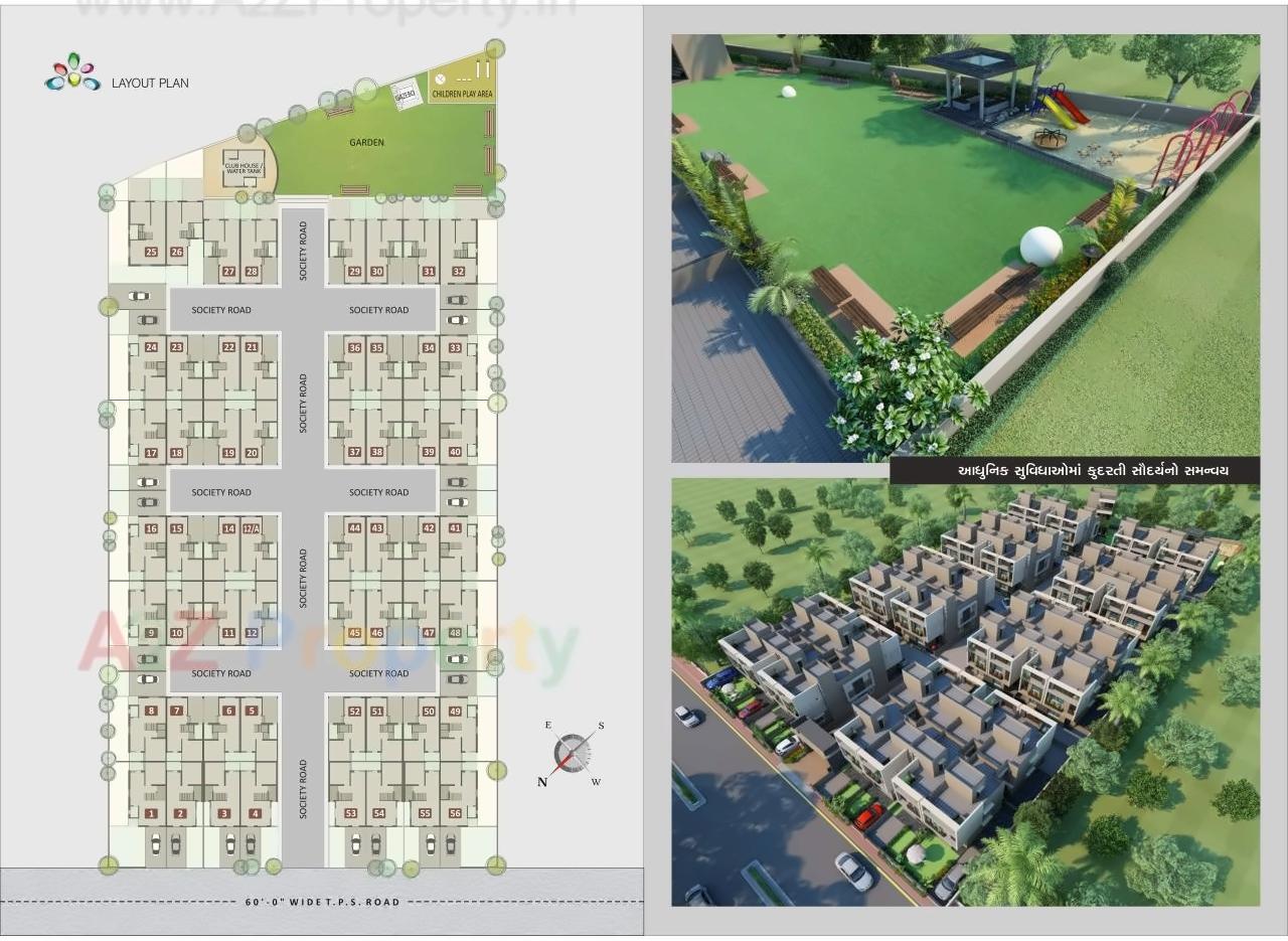 Layout of real estate project Balleshwar Homes located at Hathijan, Ahmedabad, Gujarat