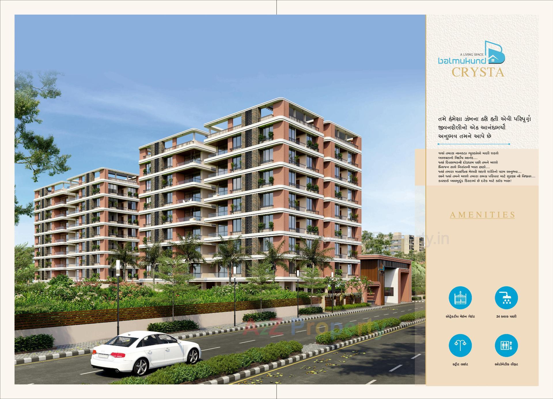 3D Elevation of real estate project Balmukund Crysta located at Nikol, Ahmedabad, Gujarat