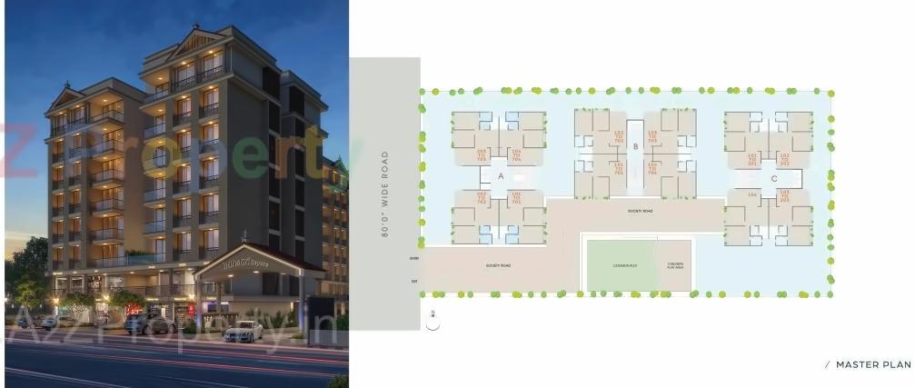 Layout of real estate project Bansari Repose located at Nana-chiloda, Ahmedabad, Gujarat
