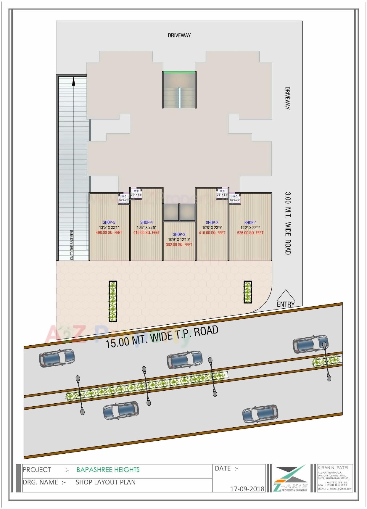 Layout of real estate project Bapashree Heights located at Vastral, Ahmedabad, Gujarat