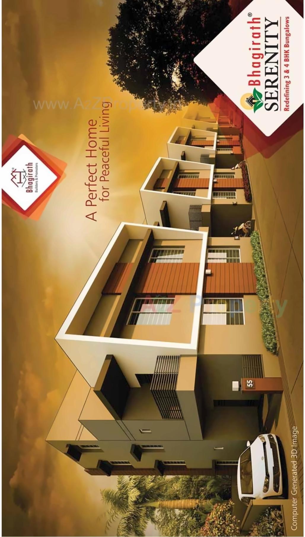3D Elevation of real estate project Bhagirath Serenity located at Lambha, Ahmedabad, Gujarat