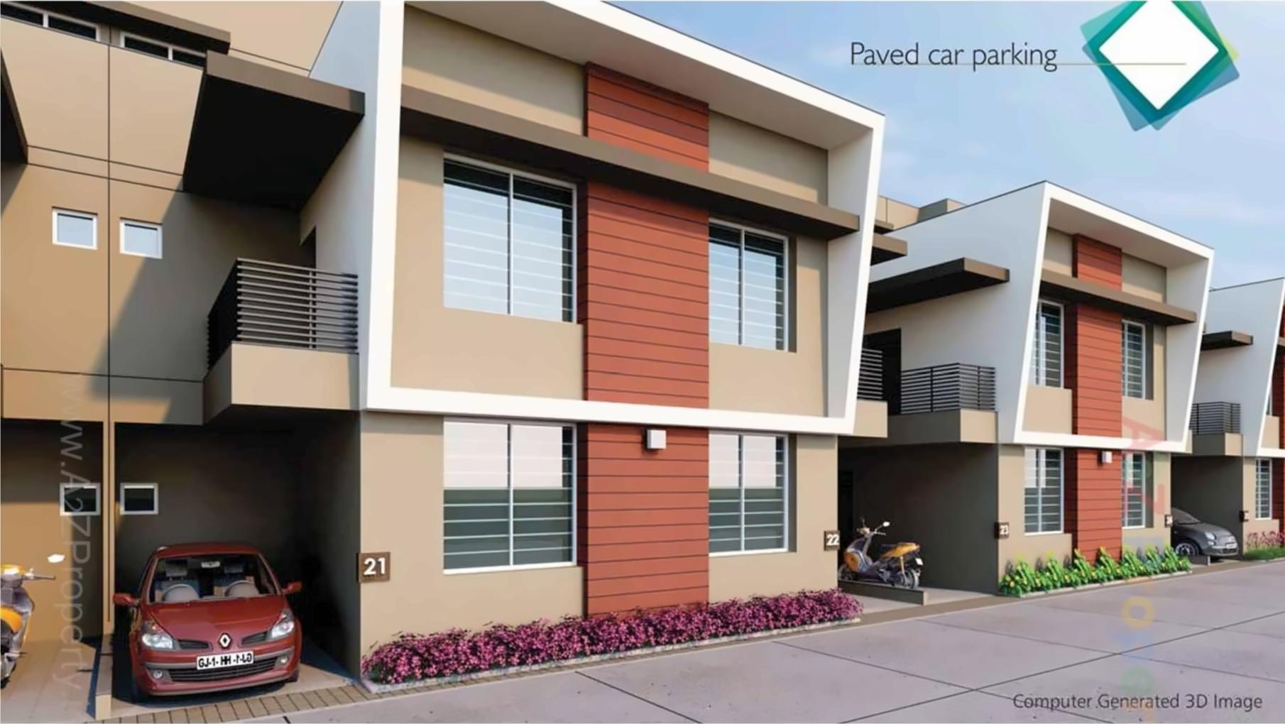 3D Elevation of real estate project Bhagirath Serenity located at Lambha, Ahmedabad, Gujarat