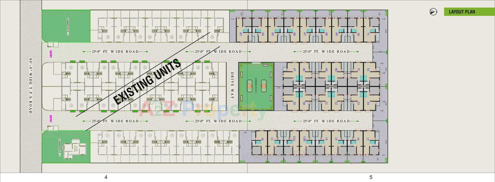 Layout of real estate project Bhagirath Serenity located at Lambha, Ahmedabad, Gujarat