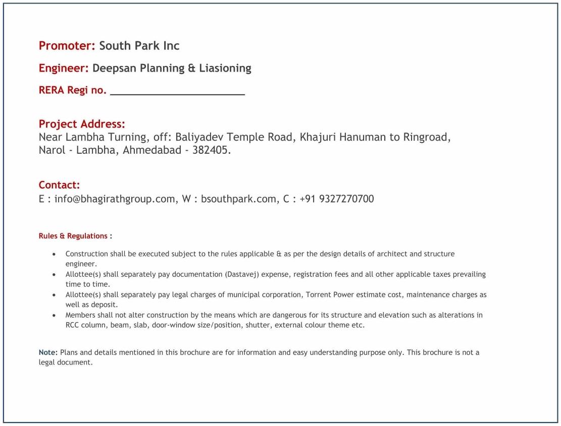  of real estate project Bhagirath South Park located at Lambha, Ahmedabad, Gujarat