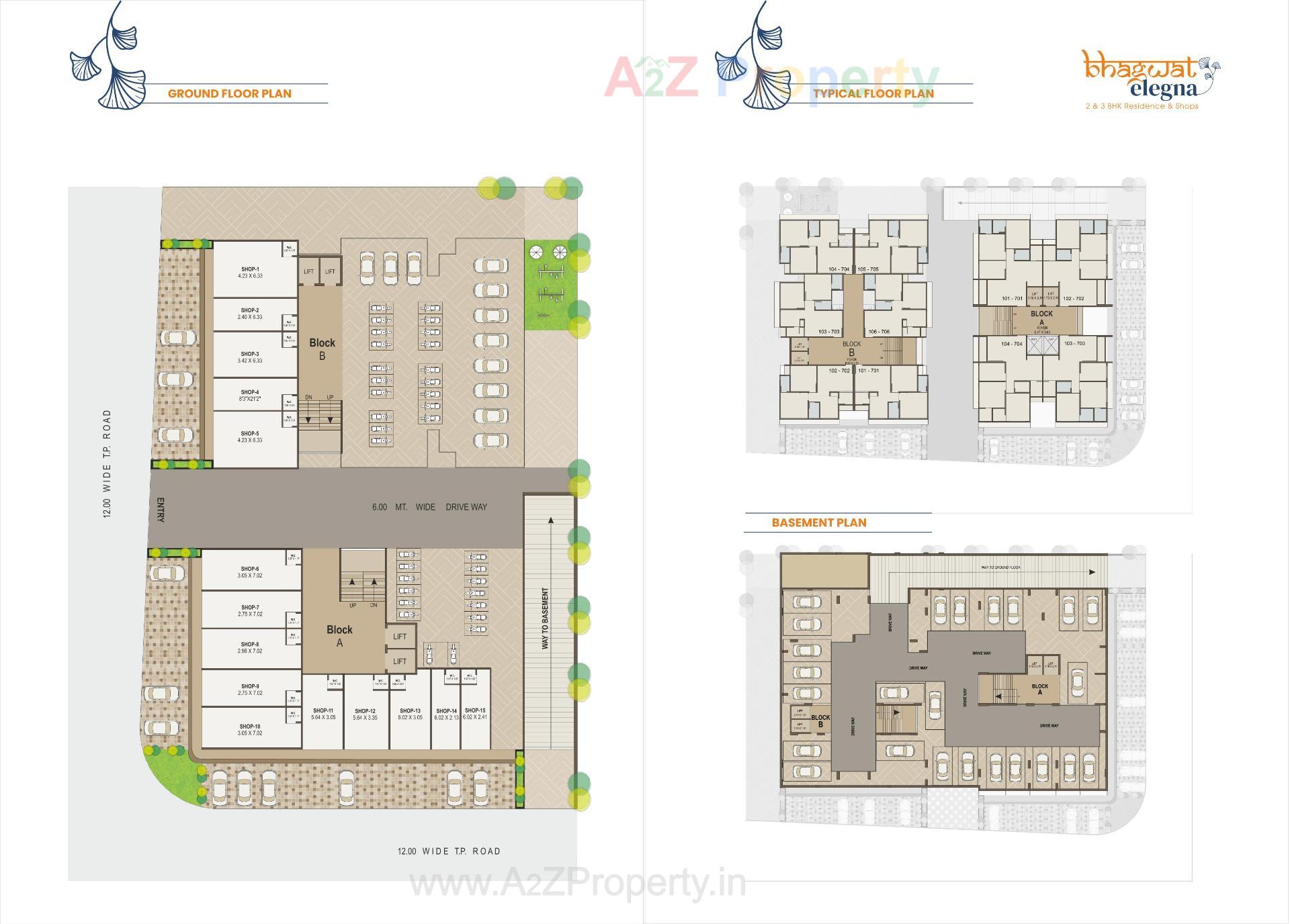Layout of real estate project Bhagwat Elegna located at Vatva, Ahmedabad, Gujarat