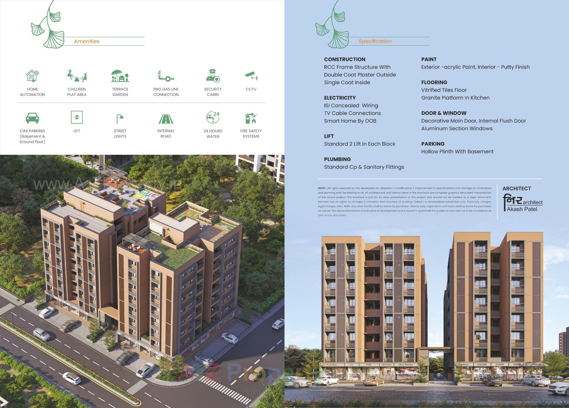 3D Elevation of real estate project Bhagwat Elegna located at Vatva, Ahmedabad, Gujarat