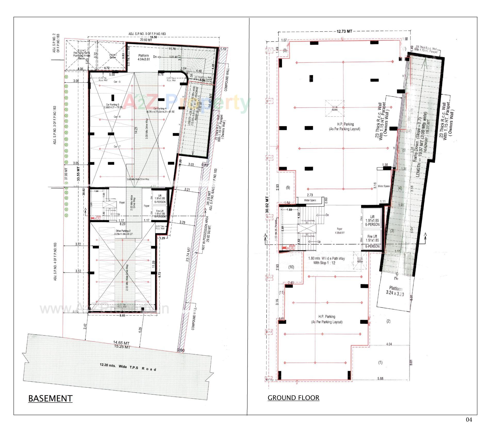 Layout of real estate project Bhagyalaxmi Apartment located at Vasna, Ahmedabad, Gujarat