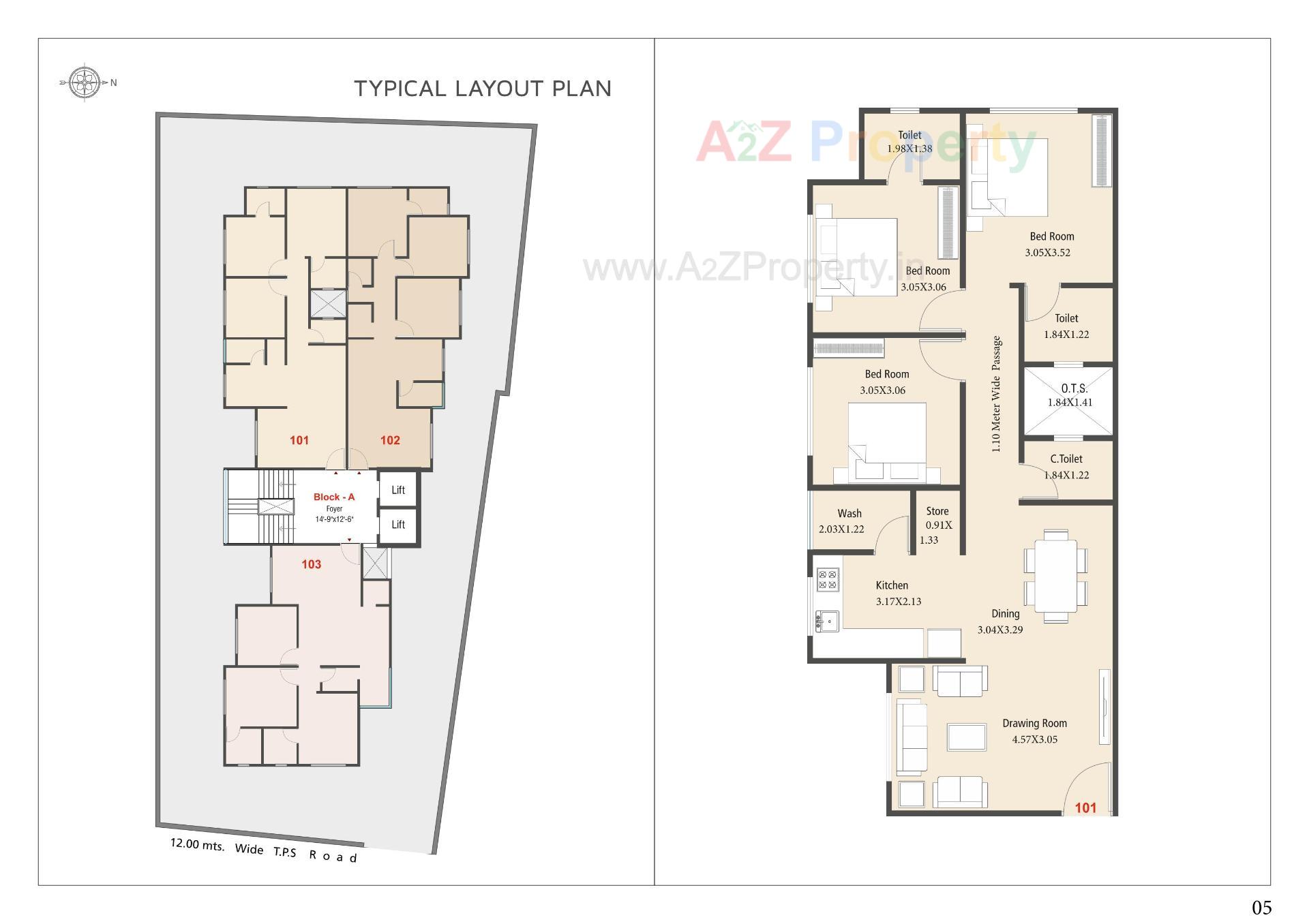Layout of real estate project Bhagyalaxmi Apartment located at Vasna, Ahmedabad, Gujarat