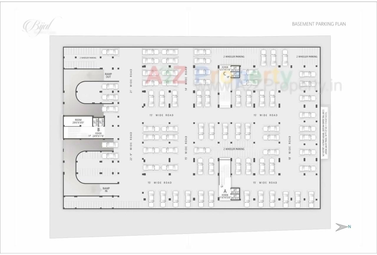 Layout of real estate project Bijal Business Centre located at Aslali, Ahmedabad, Gujarat