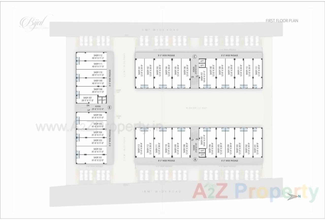 Layout of real estate project Bijal Business Centre located at Aslali, Ahmedabad, Gujarat