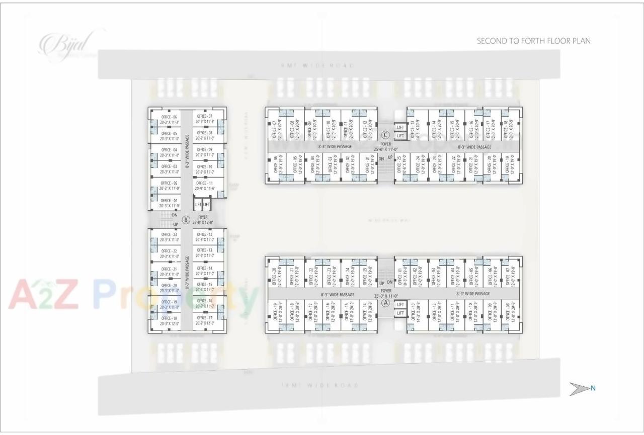 Layout of real estate project Bijal Business Centre located at Aslali, Ahmedabad, Gujarat