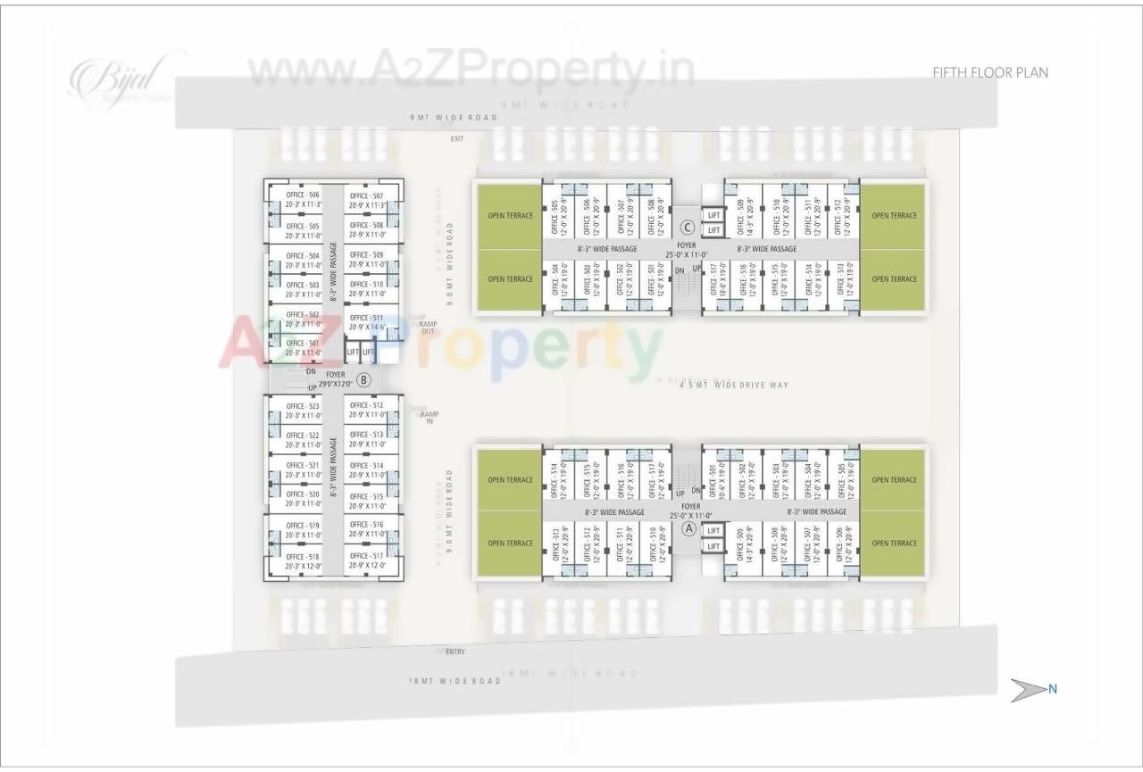 Layout of real estate project Bijal Business Centre located at Aslali, Ahmedabad, Gujarat