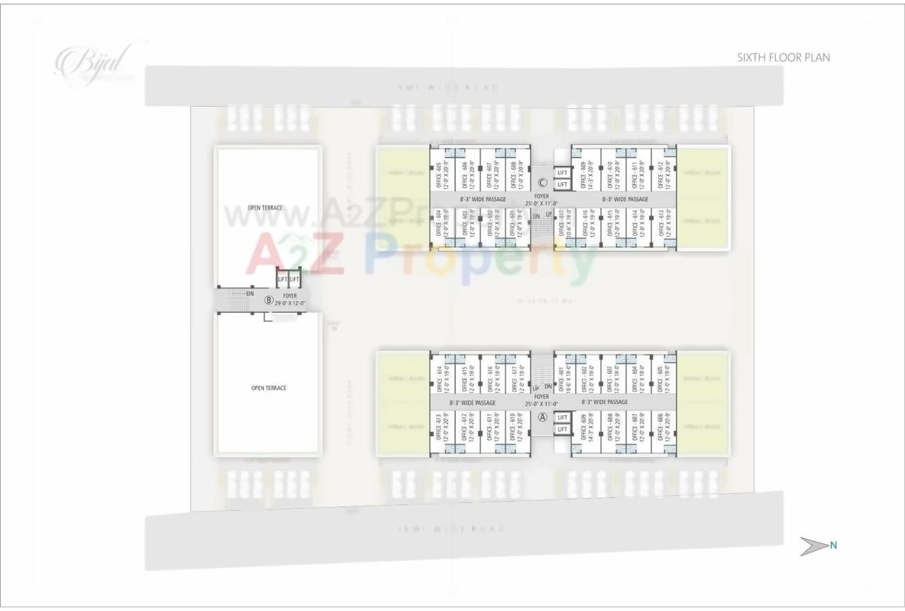 Layout of real estate project Bijal Business Centre located at Aslali, Ahmedabad, Gujarat