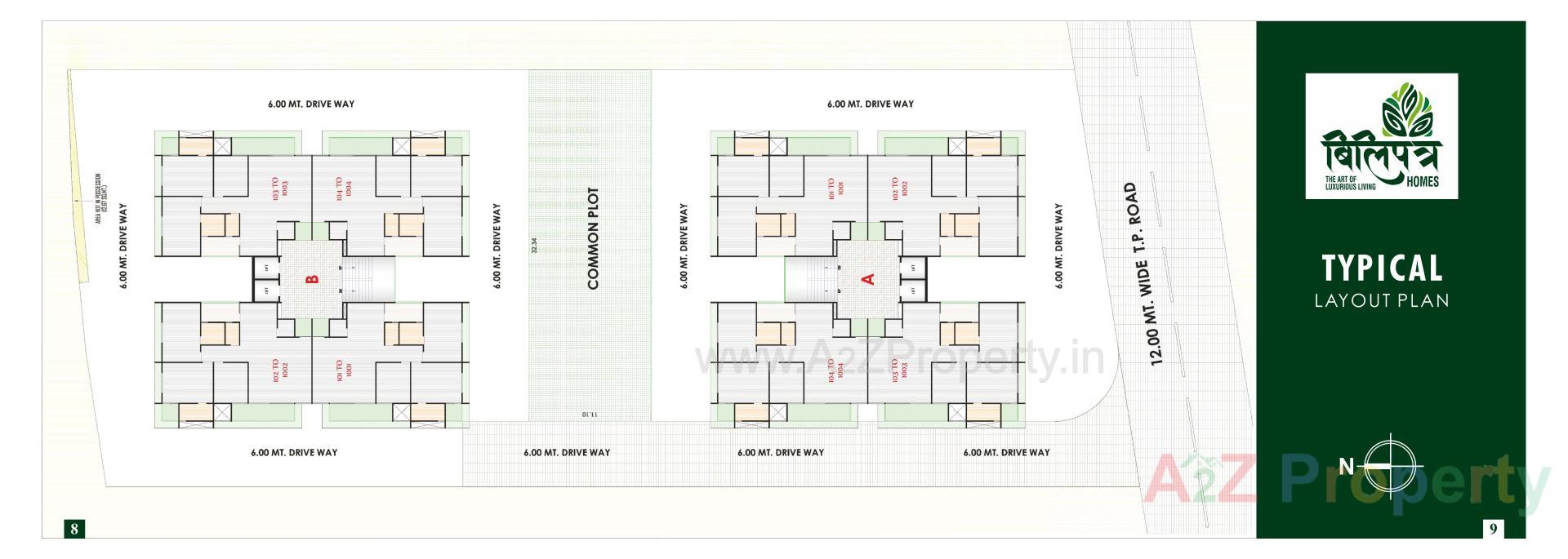 Layout of real estate project Bilipatra Homes located at Nikol, Ahmedabad, Gujarat