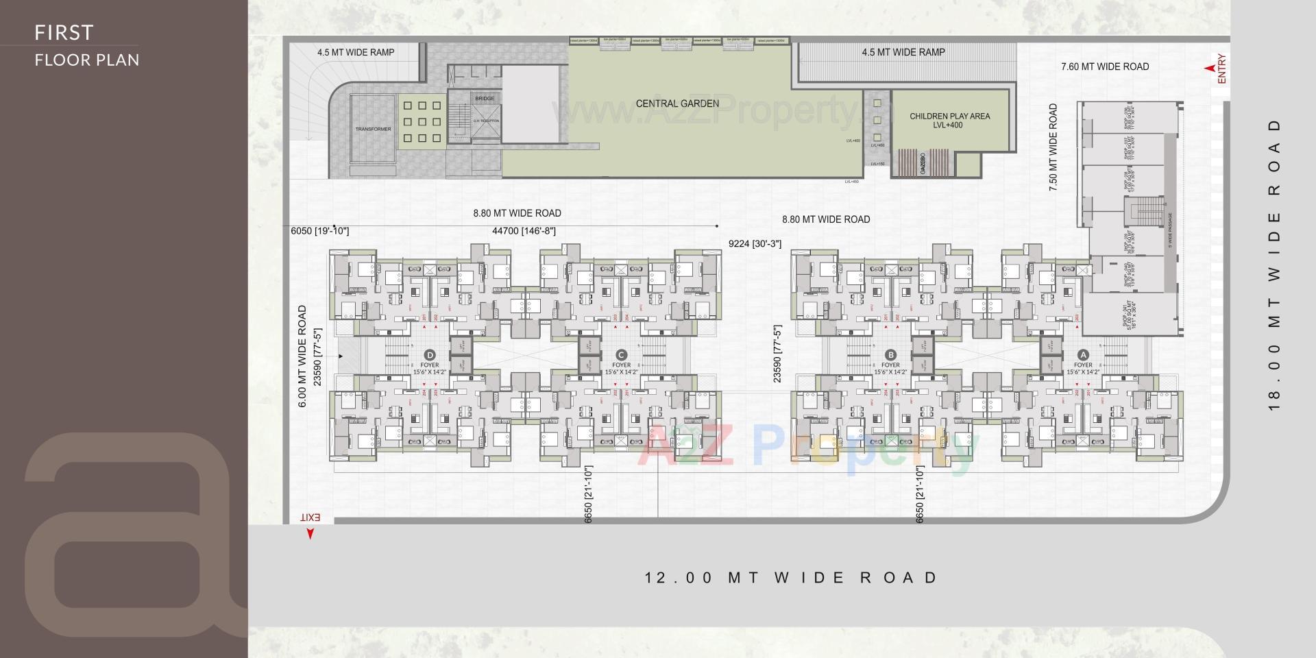 Layout of real estate project Binori Aarna located at Ambali, Ahmedabad, Gujarat