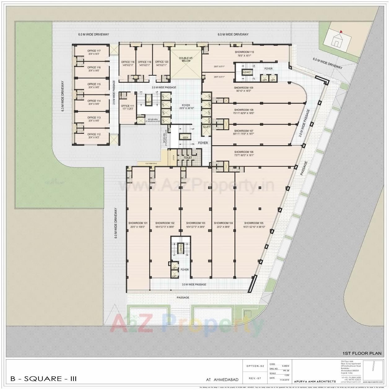 Layout of real estate project Binori B Square located at Bodakdev, Ahmedabad, Gujarat