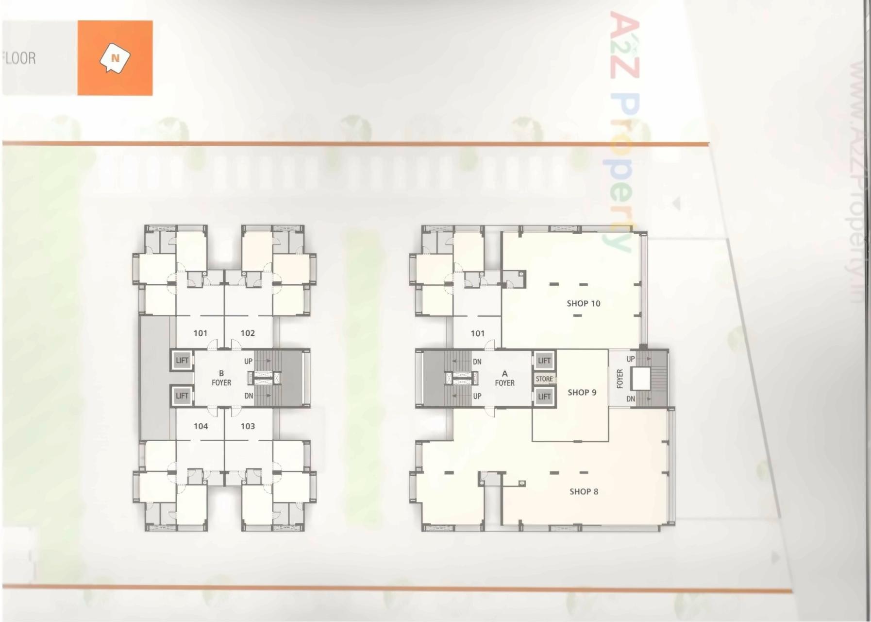 Layout of real estate project Binori Gracia located at Bopal, Ahmedabad, Gujarat