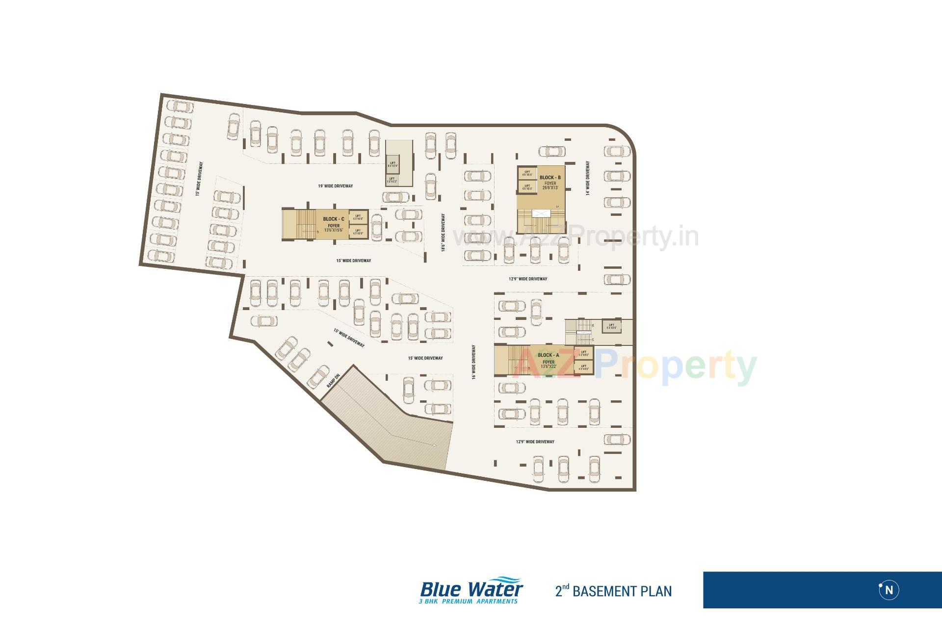 Layout of real estate project Blue Water located at Makarba, Ahmedabad, Gujarat