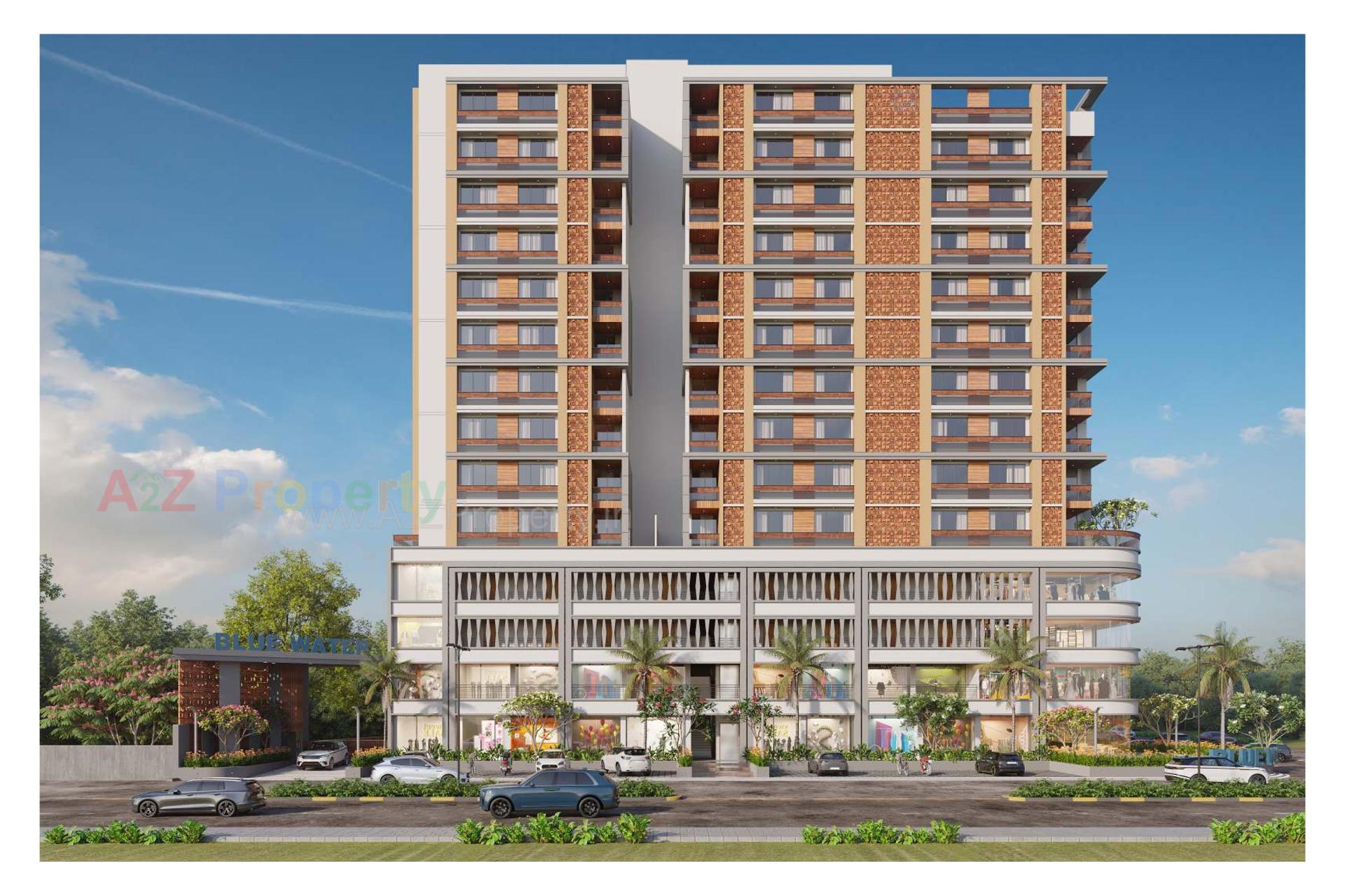 3D Elevation of real estate project Blue Water located at Makarba, Ahmedabad, Gujarat