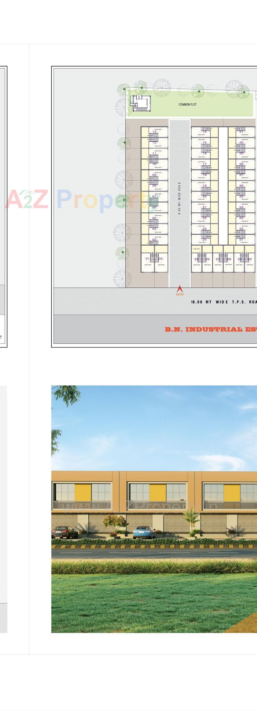 Layout of real estate project Bn Industrial Estate located at Nikol, Ahmedabad, Gujarat