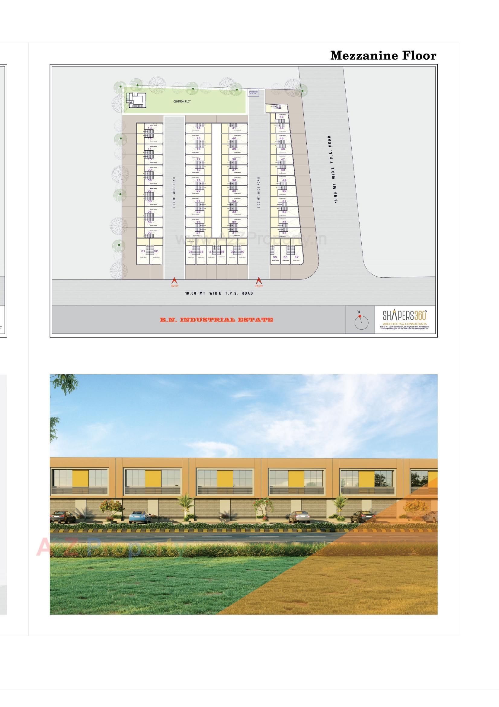 Layout of real estate project Bn Industrial Estate located at Nikol, Ahmedabad, Gujarat