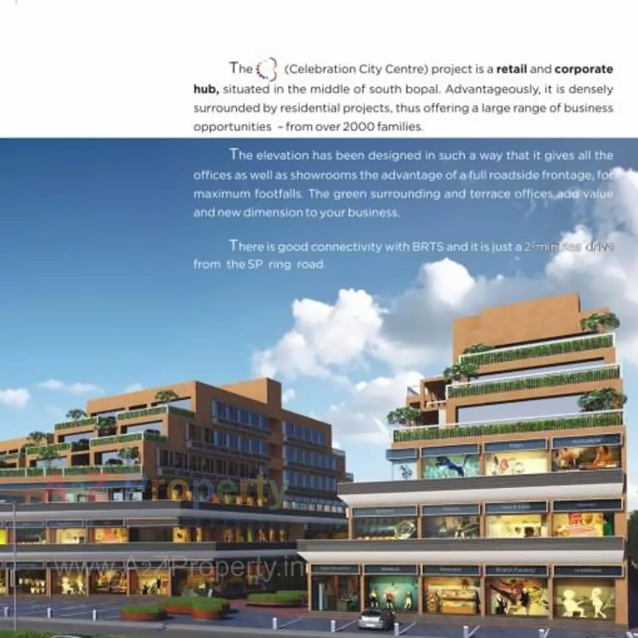 3D Elevation of real estate project C3 Celebration City Center located at Bopal, Ahmedabad, Gujarat